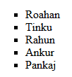 unorderd squar list output